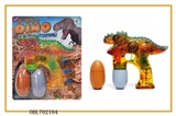OBL702104 - Transparent dinosaur paint with six lights flash music two bottles of water bubble gun