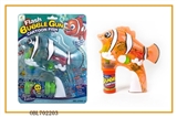 OBL702203 - Transparent clown fish with music four lights flashing single bottle water bubble gun
