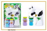 OBL702353 - Solid color panda paint with music blue lights two bottles of water bubble gun