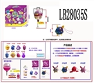OBL708437 - 2.5寸惊喜棒棒糖 1只毛绒公仔配绳+1个底座+2个信封+1张贴纸+2只1寸棒棒糖公仔100MM,2个棒棒糖盒装公仔有香味 散装
