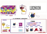 OBL708442 - 2.5寸惊喜棒棒糖 1只毛绒公仔配绳+1个底座+1张贴纸，4个75MM棒棒糖盒装 公仔有香味
