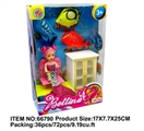 OBL709960 - Three inches batinna mermaid with wardrobe and 3 Marine fish