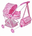OBL710394 - 婴儿遮阳手推车+储物篮+手提包 (白铁管)EVA轮