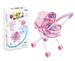 OBL710428 - Baby sunshade trolley 12 inch cotton doll