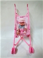 OBL711361 - 粉色塑料玩具推车(带娃娃)