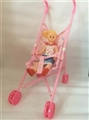 OBL711363 - 粉色塑料玩具推车(带娃娃)