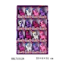 OBL715128 - 搪胶独角马宝丽3款16PCS混装