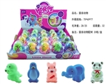 OBL715134 - PVC小号彩蛋搪胶动物带塑料树5款20PCS