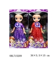 OBL715209 - 塑料身搪胶手脚14寸实身索菲亚芭比带音乐2款混装