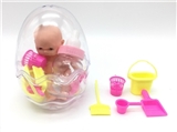 OBL715236 - 高档环保蛋6寸搪胶娃娃带奶瓶带清洁套装