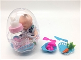 OBL715243 - 高档环保蛋6寸搪胶娃娃带奶瓶带餐具