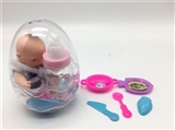OBL715244 - 高档环保蛋6寸搪胶娃娃带奶瓶带餐具