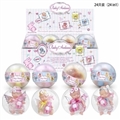 OBL715254 - 环保PVC球蛋12厘米搪胶蝴蝶睡娃带小熊带棉被24PC