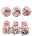 OBL715259 - 环保PVC球蛋12厘米搪胶3D浴袍真眼珠娃带奶瓶