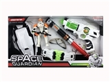 OBL723564 - Light music space charge gun with telescopic lightsaber fighters glasses belt and shields