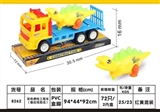 OBL724115 - Solid color inertia engineering vehicle pull a dinosaur