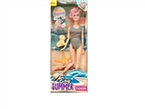 OBL725348 - 11.5 inch solid body 12 joint summer swimsuit barbie with the dog