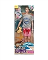 OBL725351 - 11.5 inch solid body 12 joint summer beach man barbie with the dog