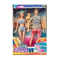 OBL725357 - 11.5 inch solid body 12 joint summer beach man barbie swimsuit double take the dog with a surfboard