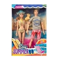OBL725358 - 11.5 inch solid body 12 joint summer beach man barbie swimsuit double take the dog with a surfboard
