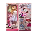 OBL725360 - 11.5 inch solid body live hand fashion barbie take umbrellas with clothes