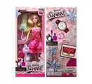 OBL725361 - 11.5 inch solid body live hand fashion barbie take umbrellas with clothes