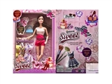 OBL725363 - 11.5 inch solid body 12 joint fashion barbie take bag with clothes