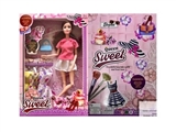 OBL725364 - 11.5 inch solid body 12 joint fashion barbie take bag with clothes
