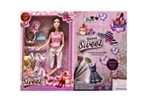 OBL725365 - 11.5 inch solid body 12 joint fashion barbie take bag with clothes