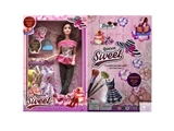OBL725366 - 11.5 inch solid body 12 joint fashion barbie take bag with clothes