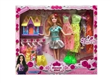 OBL725380 - 11.5 inch solid body 10 joint fashion barbie take villa to take her handbag with clothes