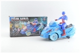OBL728380 - Captain America sit three rounds of motorcycle Electric universal light music The wheel (blue)