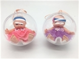 OBL730339 - 环保PVC球蛋12厘米搪胶3D婚纱真眼珠娃带棉被