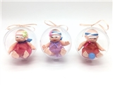 OBL730340 - 环保PVC球蛋12厘米搪胶3D婚纱真眼珠娃带奶瓶