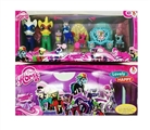 OBL730375 - Two evade glue color horses take evade glue with two color dinosaurs on horse with medium color two 