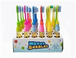 OBL734699 - 18 cm long toothbrush bubbles stick