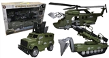 OBL738096 - 军绿色惯性运输直升机军绿色惯性导弹坦克    惯性军绿色战车    （3只装）