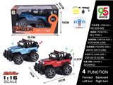 OBL738449 - 1:16 alloy 2.4 G big jeep off-road four-way remote control car with music (bag)