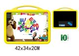 OBL742426 - Martha and bear Russian whiteboard with 48 Russian letters (double)