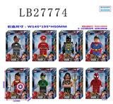 OBL743825 - 6 "justice league building blocks with no lights only eight doll weapons box mix are silent
