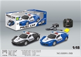 OBL745667 - 1:18四通灯光法拉利警车  包电