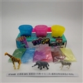 OBL750705 - Slime DIY shake flash powder 3 tools mud forest animals box foot box (3 bottles)