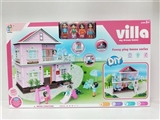 OBL755640 - 七彩灯光DIY别墅配公仔家具