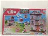 OBL755641 - 七彩灯光DIY别墅配公仔家具