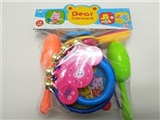 OBL755742 - Cartoon drum hammer hand bell hand on sand