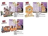 OBL764262 - Halloween train the ferris wheel three-dimensional jigsaw puzzle three room