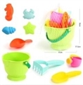 OBL765717 - Soft plastic flower POTS beach bucket of 9 times