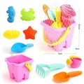 OBL765724 - Soft rubber castle beach bucket of 9 times