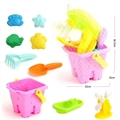 OBL765725 - Soft rubber castle beach bucket of 9 times