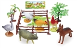 OBL766929 - 6只5寸家禽动物带树套装